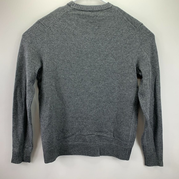 Dylan Gray Mens Plaited Crewneck Viscose Cashmere Blend Sweater Gray M - Picture 2 of 4